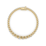 5 CT graduated round lab grown diamond tennis bracelet in 14K yellow gold