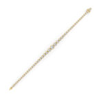 5 CT graduated round lab grown diamond tennis bracelet in 14K yellow gold