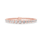 5 CT graduated round lab grown diamond tennis bracelet in 14K rose gold