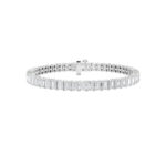 12.5 CT emerald cut lab grown diamond east-west tennis bracelet in 14K white gold
