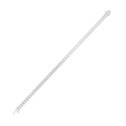 12.5 CT emerald cut lab grown diamond east-west tennis bracelet in 14K white gold