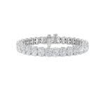 12.5 CT oval lab grown diamond east-west tennis bracelet in 14K white gold