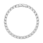 12.5 CT oval lab grown diamond east-west tennis bracelet in 14K white gold