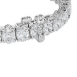 12.5 CT oval lab grown diamond east-west tennis bracelet in 14K white gold