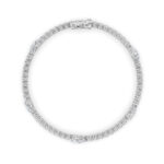 6 CT pear and round lab grown diamond station tennis bracelet in 14K white gold