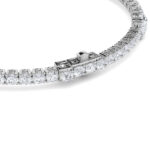 6 CT pear and round lab grown diamond station tennis bracelet in 14K white gold