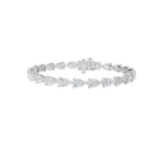 8 CT pear shape lab grown diamond tennis bracelet in 14K white gold