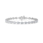 8 CT pear shape lab grown diamond tennis bracelet in 14K white gold