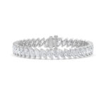 16.5 CT marquise angled lab grown diamond tennis bracelet in 14K white gold