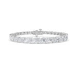 fancy marquise lab grown diamond tennis bracelet in 14K white gold