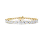 fancy marquise lab grown diamond tennis bracelet in 14K yellow gold