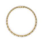 fancy marquise lab grown diamond tennis bracelet in 14K yellow gold