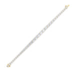 fancy marquise lab grown diamond tennis bracelet in 14K yellow gold