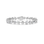 north-south mixed shape lab grown diamond tennis bracelet in 14K white gold