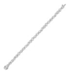 north-south mixed shape lab grown diamond tennis bracelet in 14K white gold