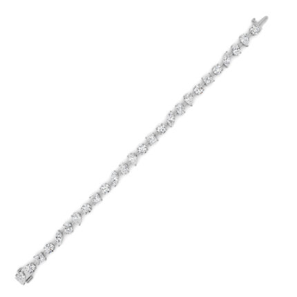 north-south mixed shape lab grown diamond tennis bracelet in 14K white gold