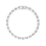 north-south mixed shape lab grown diamond tennis bracelet in 14K white gold