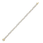 north-south mixed shape lab grown diamond tennis bracelet in 14K yellow gold
