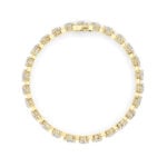 north-south mixed shape lab grown diamond tennis bracelet in 14K yellow gold