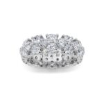 round flower cluster lab grown diamond eternity band in 14K White Gold