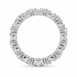round flower cluster lab grown diamond eternity band in 14K White Gold