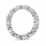 round flower cluster lab grown diamond eternity band in 14K White Gold