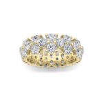 round flower cluster lab grown diamond eternity band in 14K Yellow Gold