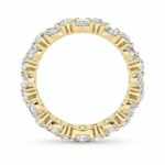 round flower cluster lab grown diamond eternity band in 14K Yellow Gold