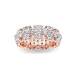 round flower cluster lab grown diamond eternity band in 14K Rose Gold