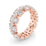 round flower cluster lab grown diamond eternity band in 14K Rose Gold
