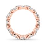 round flower cluster lab grown diamond eternity band in 14K Rose Gold