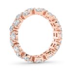 round flower cluster lab grown diamond eternity band in 14K Rose Gold