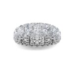 oval with diamond gallery lab grown diamond eternity band in 14K White Gold