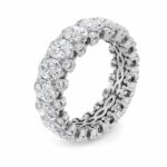 oval with diamond gallery lab grown diamond eternity band in 14K White Gold
