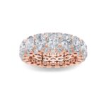 oval with diamond gallery lab grown diamond eternity band in 14K Rose Gold