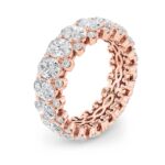 oval with diamond gallery lab grown diamond eternity band in 14K Rose Gold