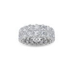 double row round lab grown diamond eternity band in 14K White Gold