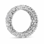 double row round lab grown diamond eternity band in 14K White Gold