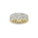 double row round lab grown diamond eternity band in 14K Yellow Gold
