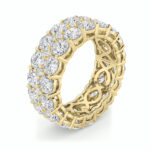 double row round lab grown diamond eternity band in 14K Yellow Gold