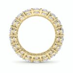 double row round lab grown diamond eternity band in 14K Yellow Gold