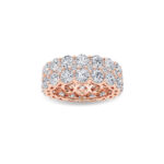 double row round lab grown diamond eternity band in 14K Rose Gold