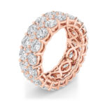 double row round lab grown diamond eternity band in 14K Rose Gold