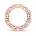 double row round lab grown diamond eternity band in 14K Rose Gold