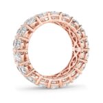 double row round lab grown diamond eternity band in 14K Rose Gold