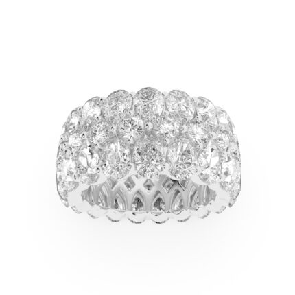 double row pear lab grown diamond eternity band in 14K White Gold