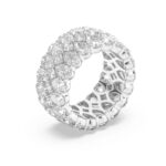 double row pear lab grown diamond eternity band in 14K White Gold