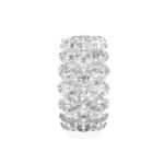double row pear lab grown diamond eternity band in 14K White Gold