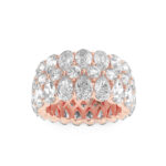 double row pear lab grown diamond eternity band in 14K Rose Gold