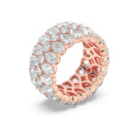 double row pear lab grown diamond eternity band in 14K Rose Gold